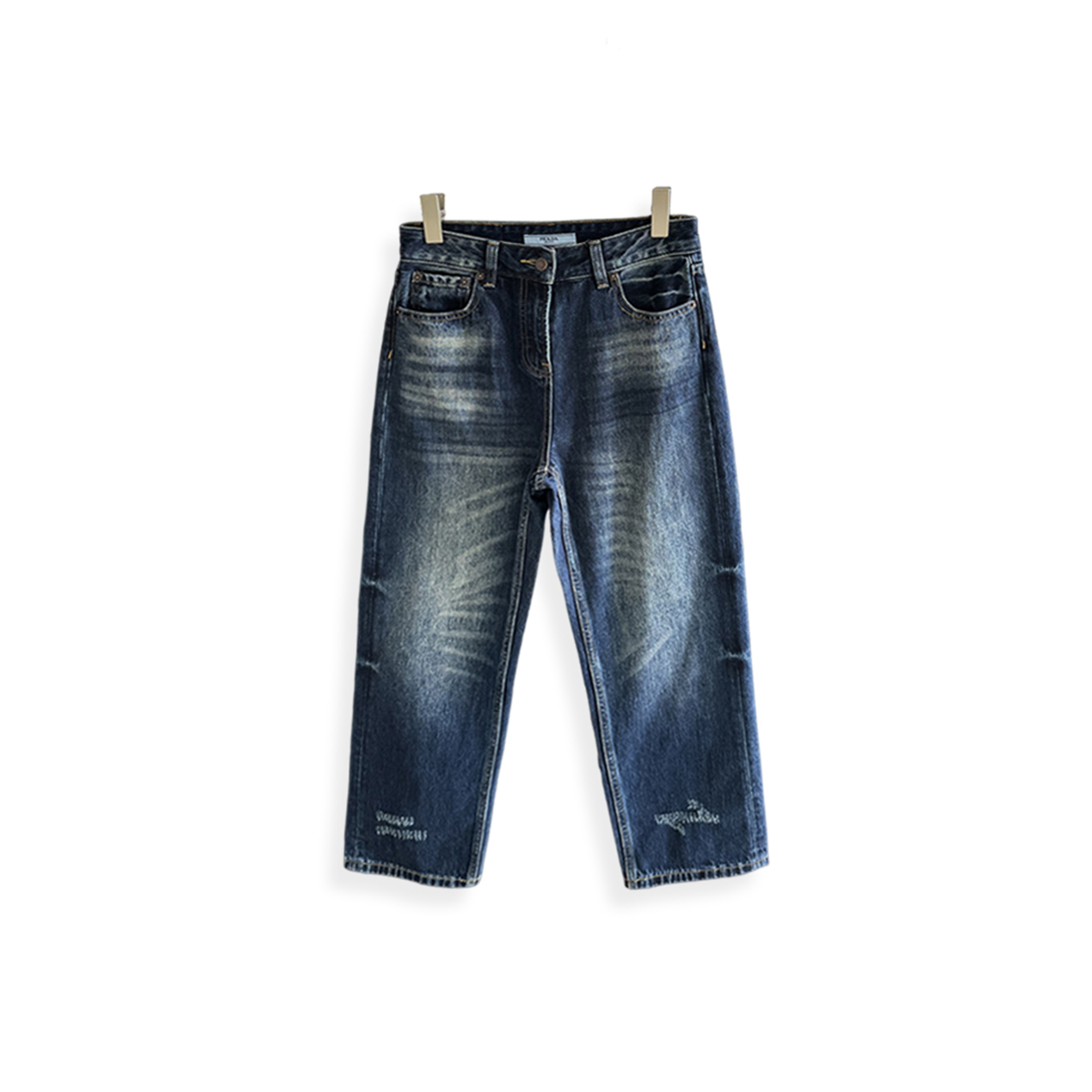 pra*a baggy fit jeans dark De*1m blue